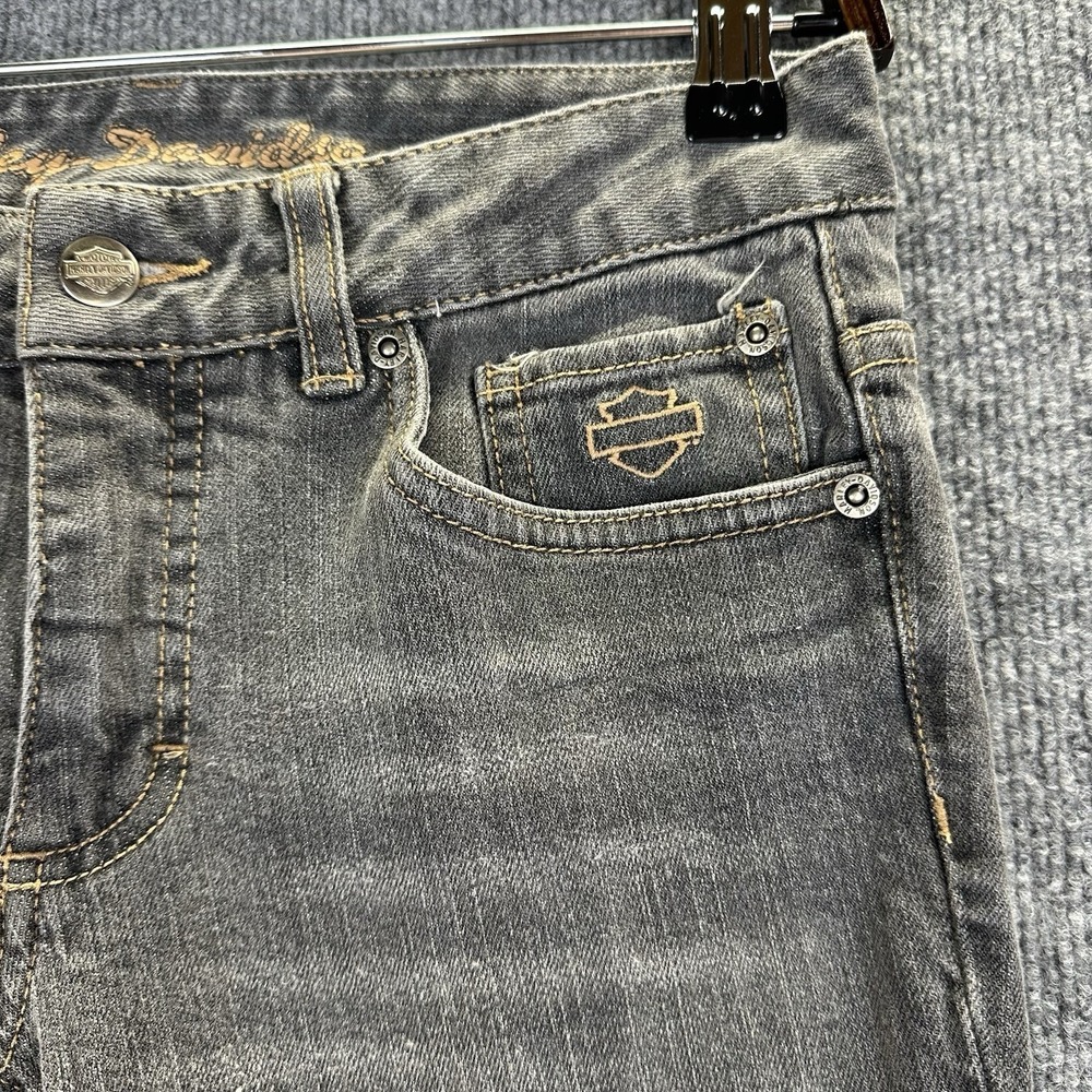 Harley Davidson Jeans Women's Size 2β Gray Boot Cut Flare Stretch - Picture 2 of 11